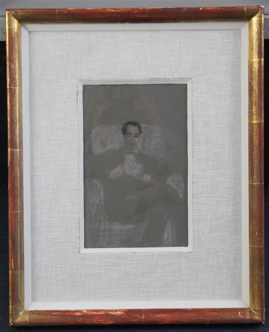 Christopher Wood (1901-1930) Tony Gandarillas in an armchair, 10 x 6.5in. Provenance: The Redfern Gallery